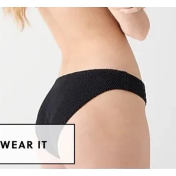 2/$15 NWT J. Crew Scrunchie Hipster Bikini Bottom Black Low-Rise Plus Size 2X - Picture 3 of 10